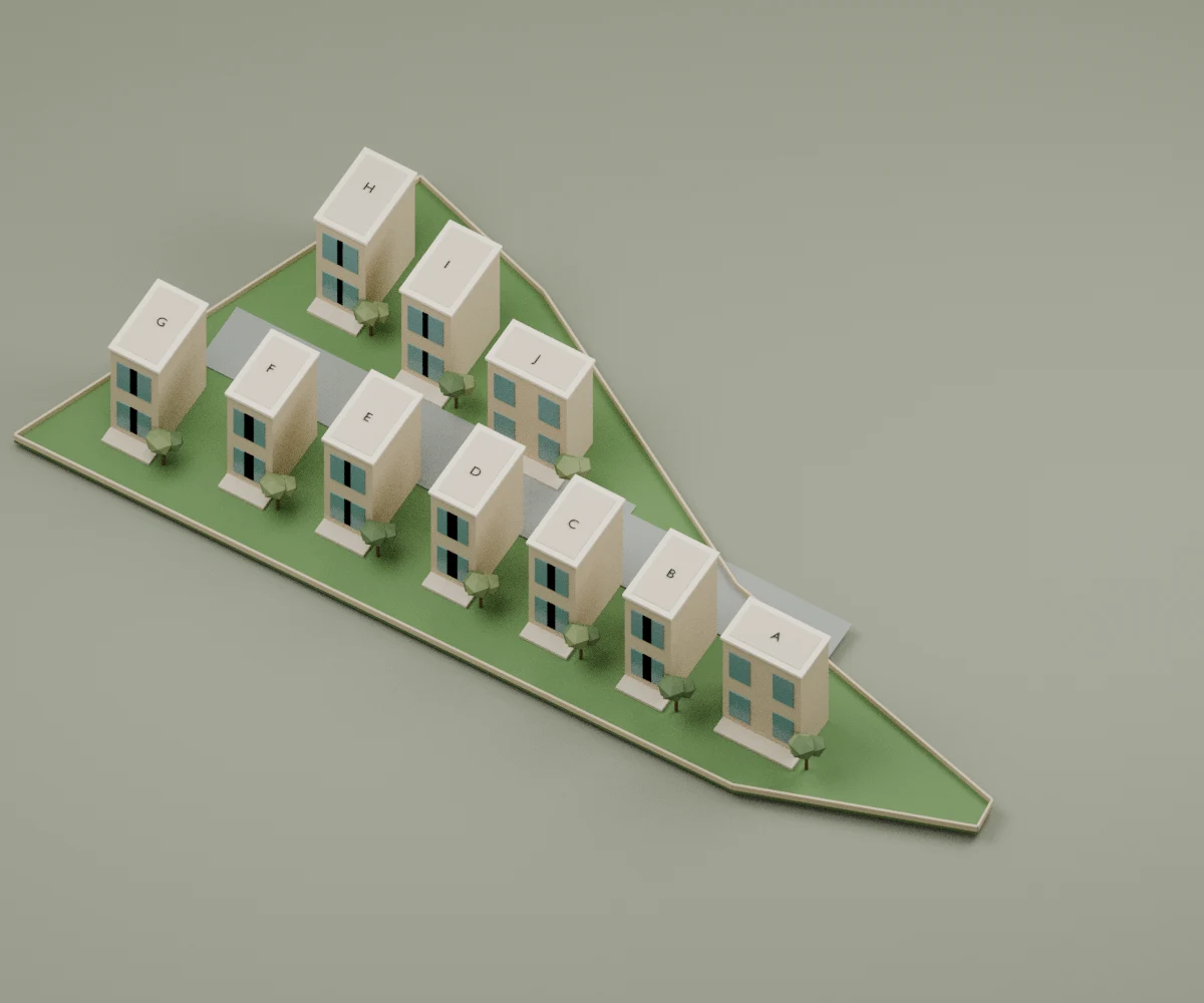 Aşağı İslamhaneleri · Vaziyet · 3B maket