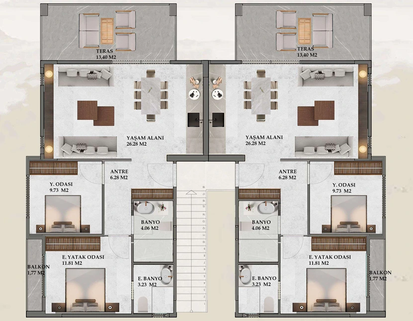 Dereköy · Çift daire · Kaynak plan