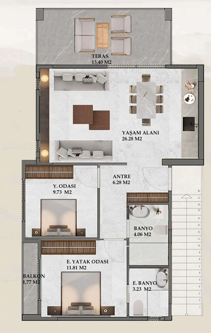 Dereköy · Tek daire · Kaynak plan