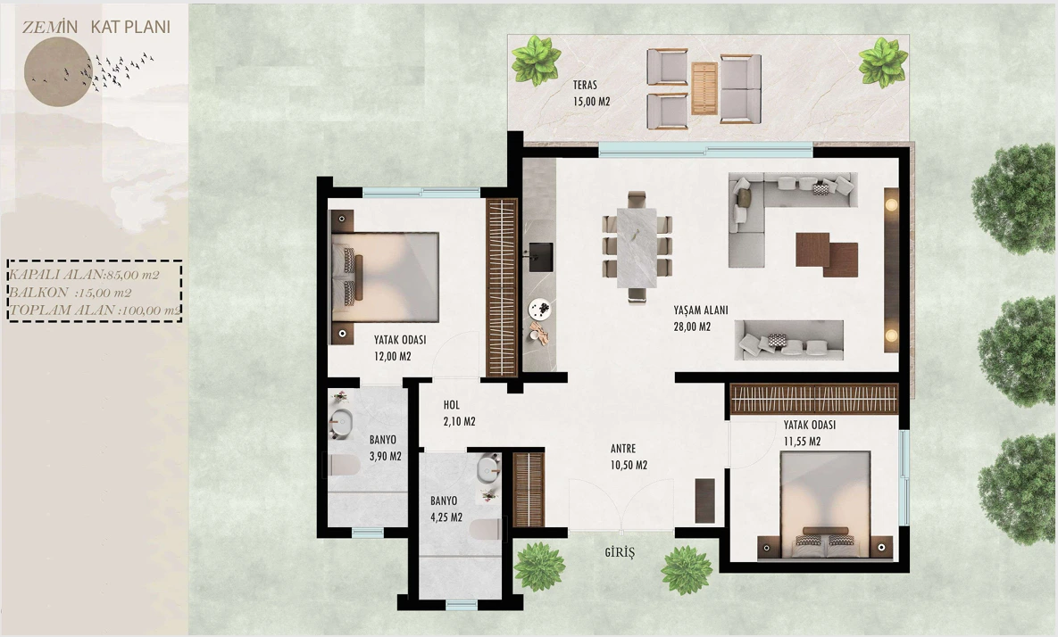 Gümüşlük · C Blok / Tek kat · Kaynak plan