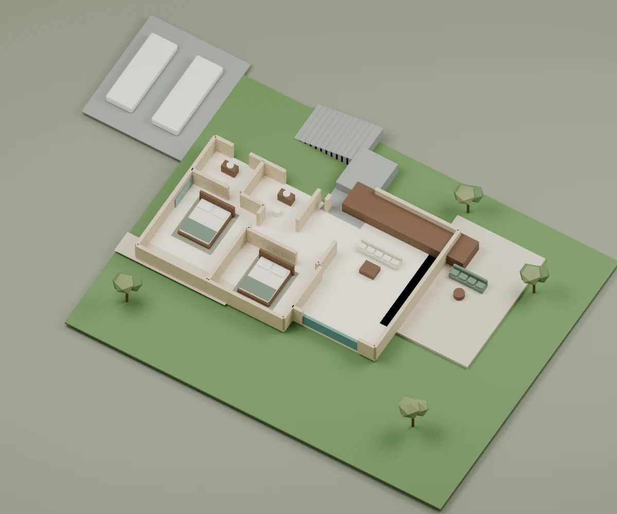 Yukarı İslamhaneleri · Giriş katı · 3B maket